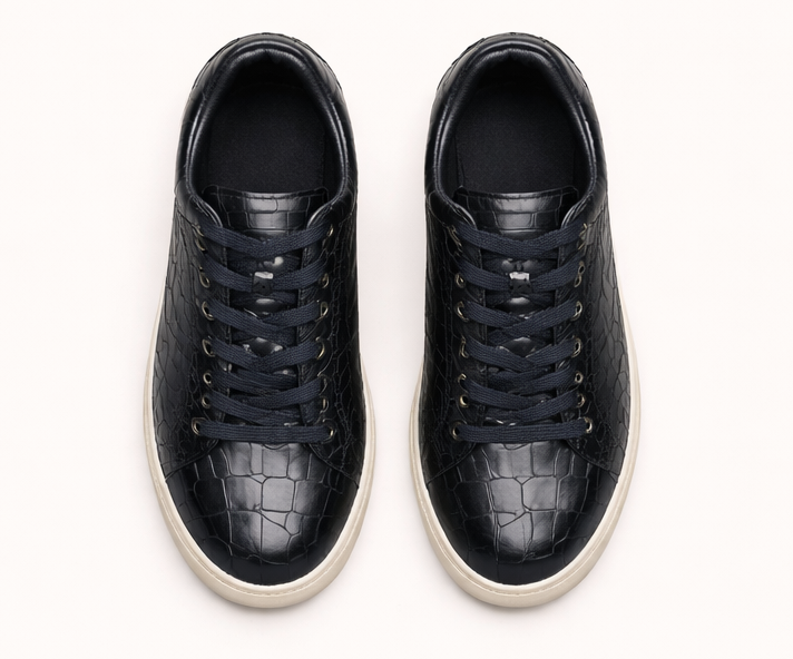 MARE BLACK | CROCO LEATHER SNEAKER