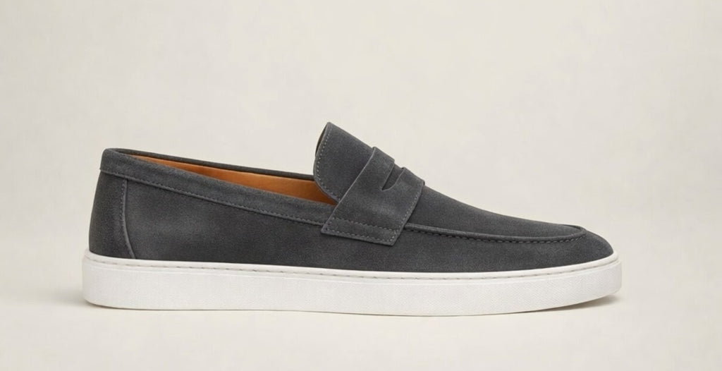 GREZZO CHARCOAL GREY | SUEDE LEATHER SLIP ON LOAFER