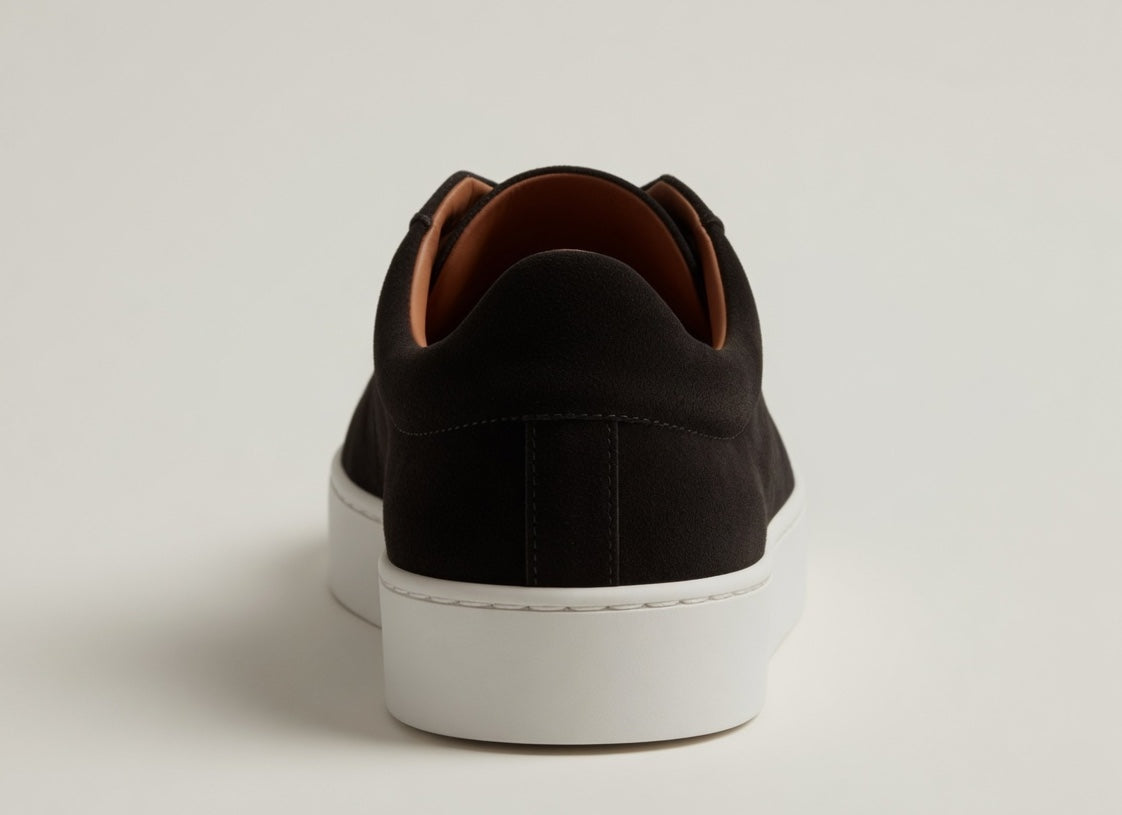 PECKHAM BLACK | SUEDE LEATHER MID RISE SNEAKER