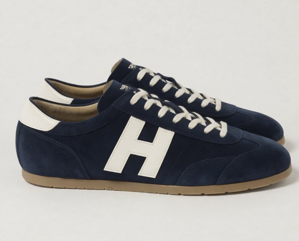 VARSITY NAVY | SUEDE LEATHER LACEUP TRAINER