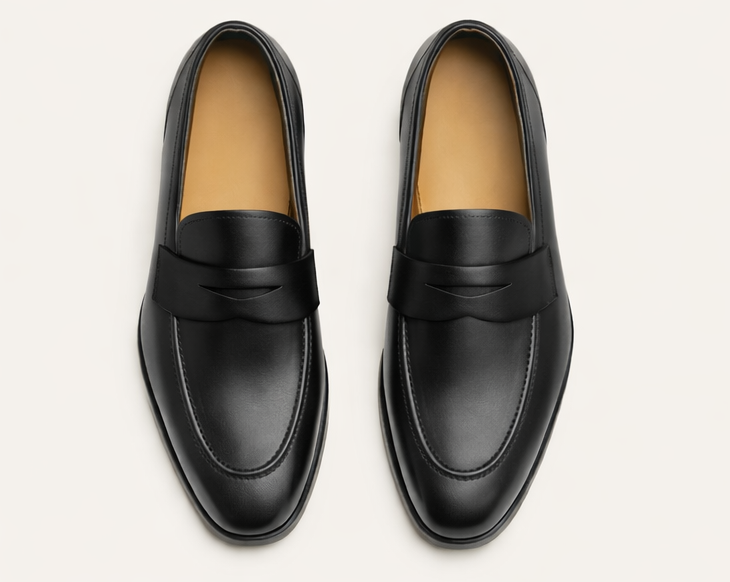 FOSCO CLASSIC BLACK | LEATHER PENNY LOAFER
