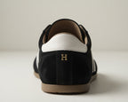 VARSITY BLACK | SUEDE LEATHER LACEUP TRAINER