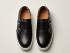 ENVOY BLACK | DOUBLE BUCKLE LEATHER MONK