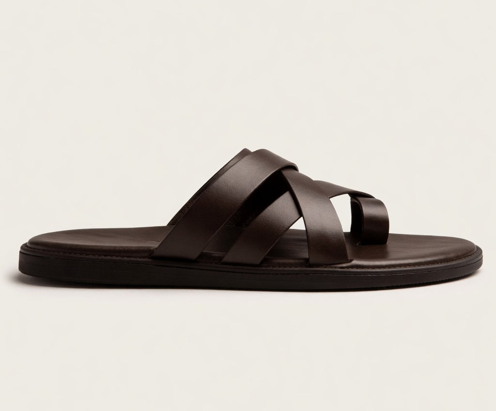 NODO BROWN | LEATHER STRAP SANDAL