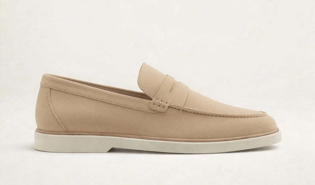 VELA BEIGE | SUEDE LEATHER SLIP ON LOAFER