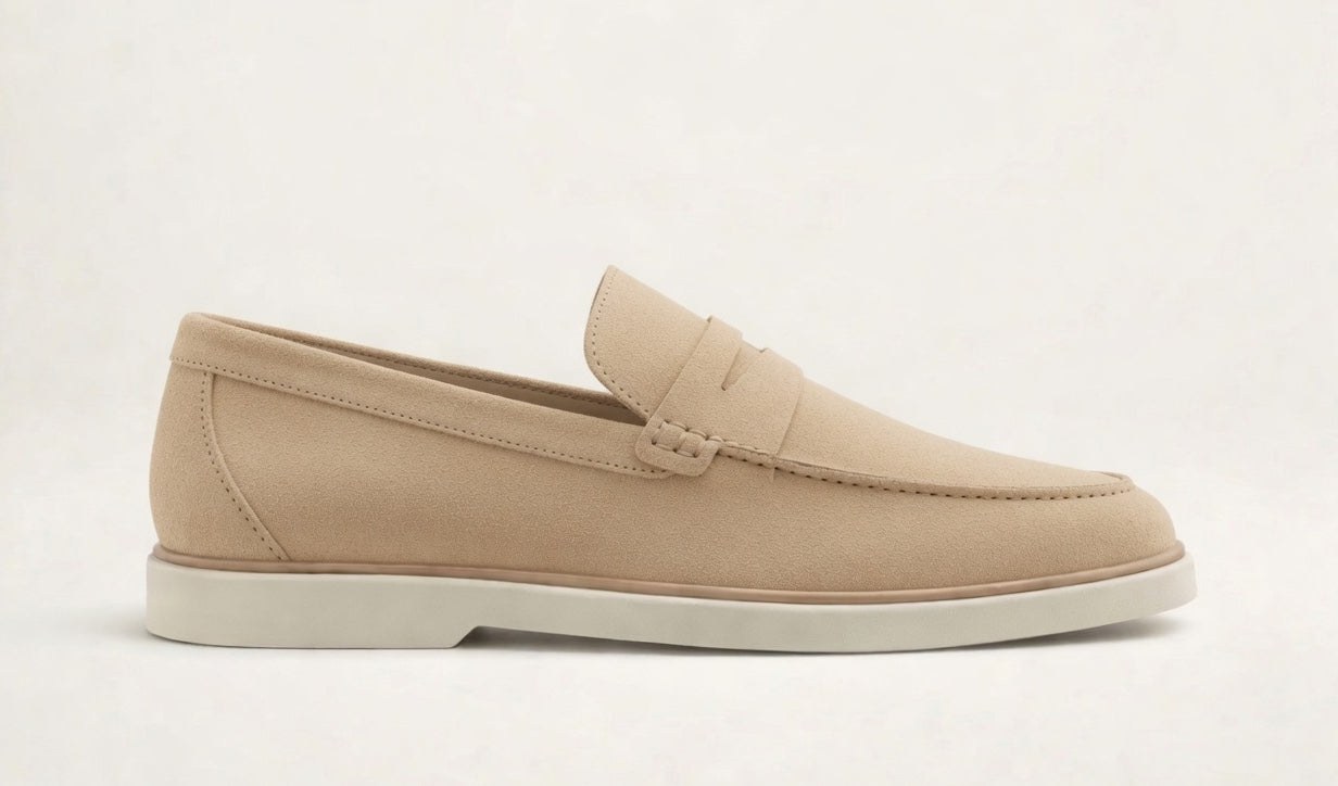 VELA BEIGE | SUEDE LEATHER SLIP ON LOAFER