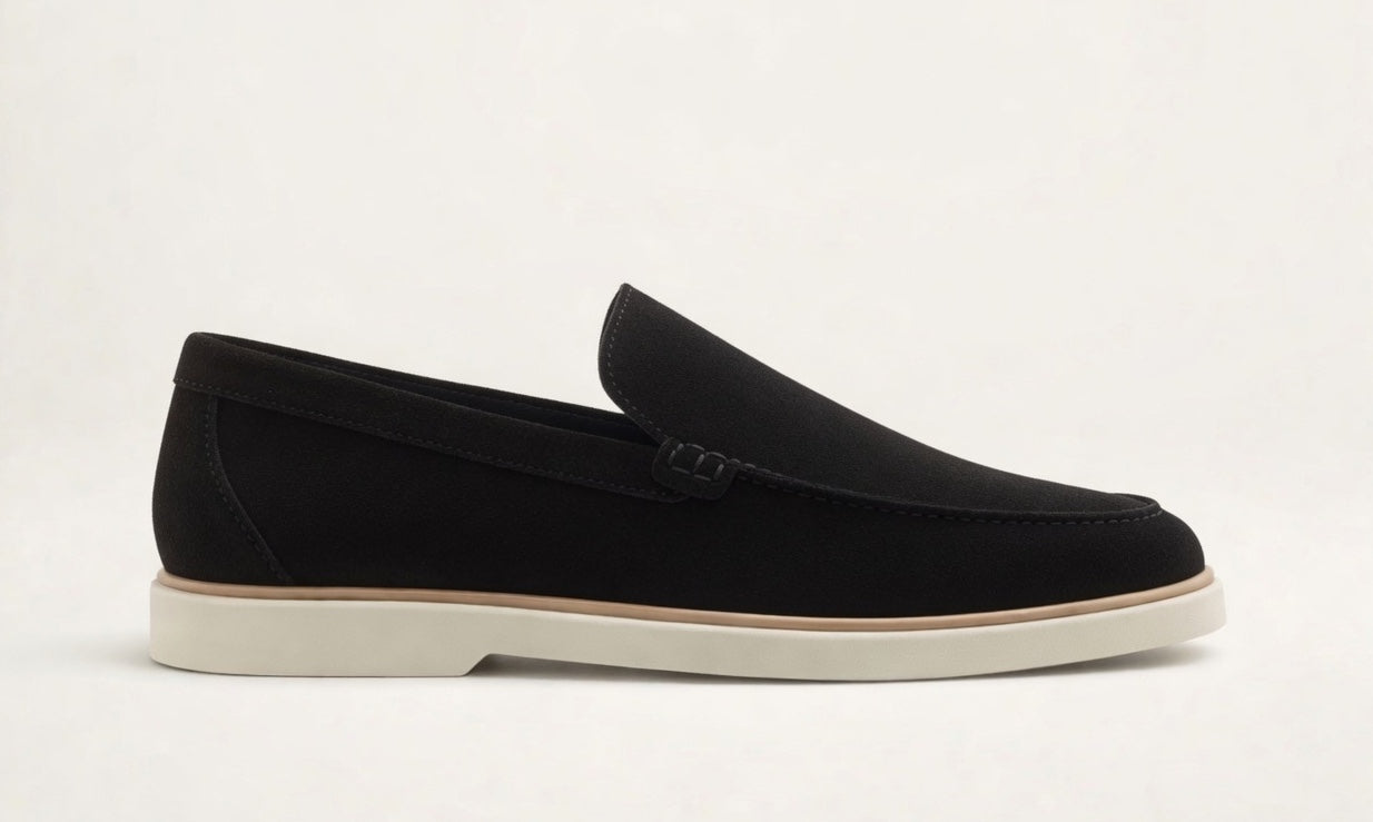 VELA BLACK | SUEDE LEATHER SLIP ON LOAFER
