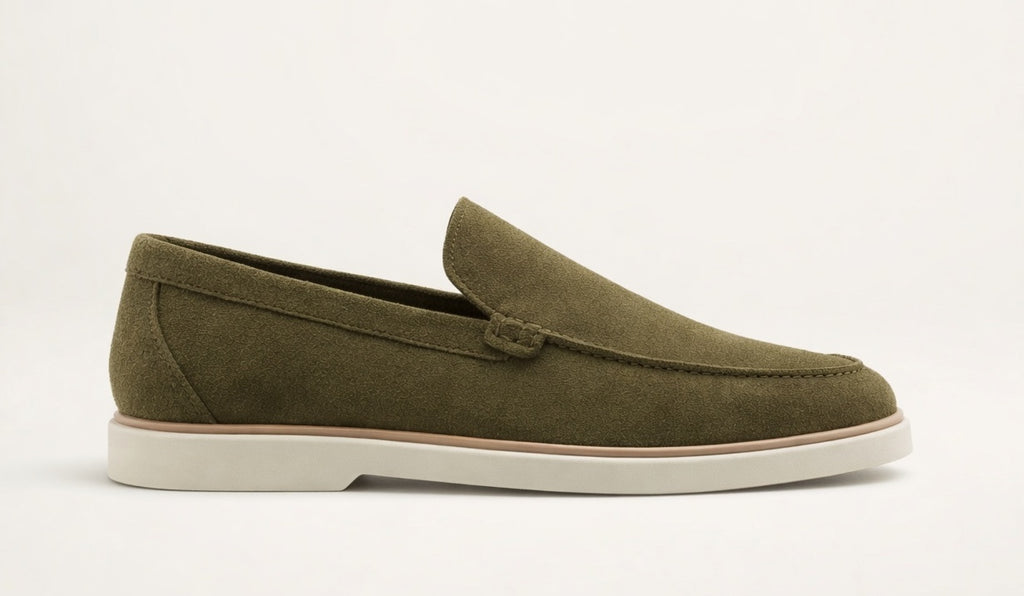 VELA OLIVE | SUEDE LEATHER SLIP ON LOAFER