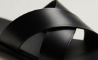 NOIR BLACK | CROSS STRAP LEATHER SANDAL