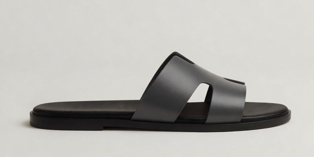 NERO GREY | LEATHER STRAP SANDAL