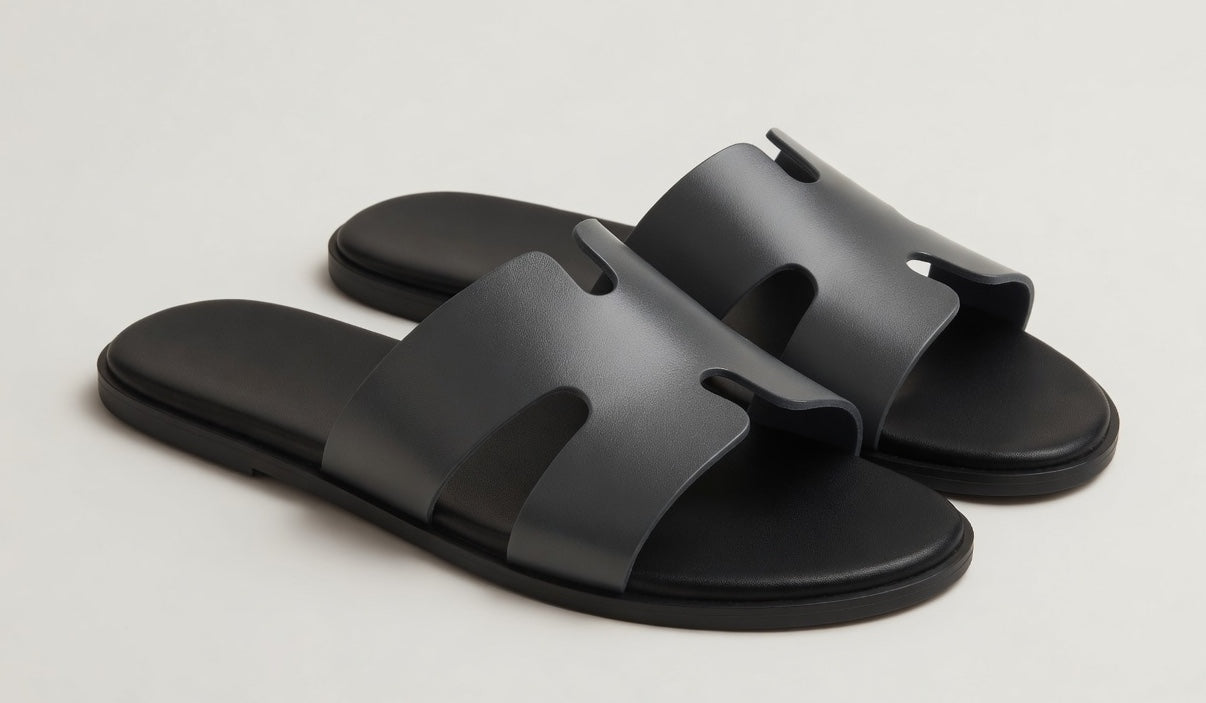 NERO GREY | LEATHER STRAP SANDAL