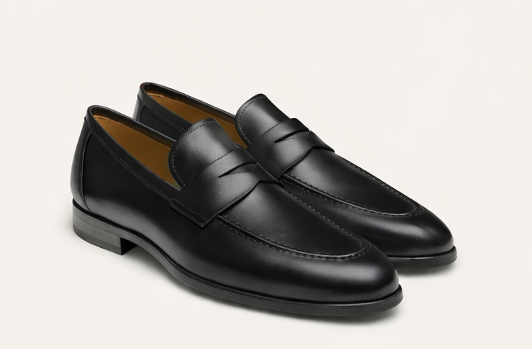 FOSCO CLASSIC BLACK | LEATHER PENNY LOAFER