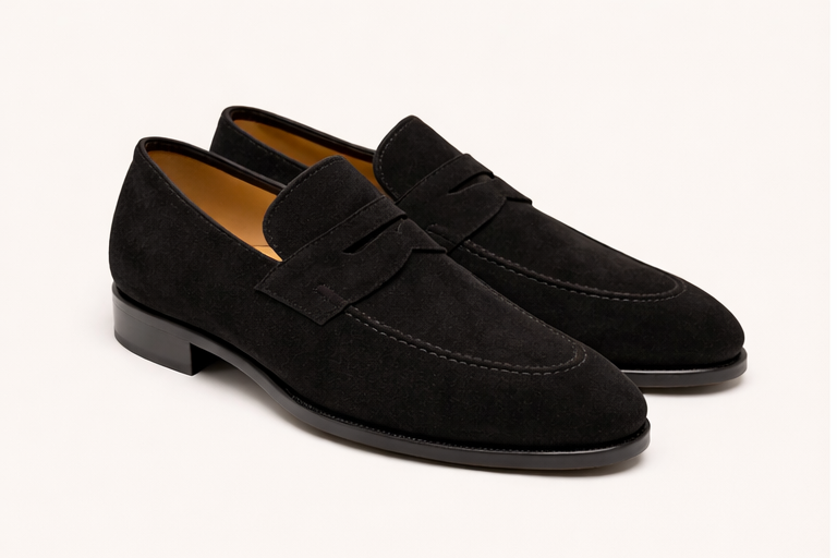 PIENO BLACK | SUEDE LEATHER PENNY LOAFER