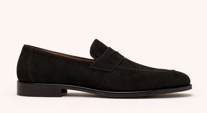 PIENO BLACK | SUEDE LEATHER PENNY LOAFER