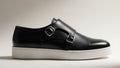 ENVOY BLACK | DOUBLE BUCKLE LEATHER MONK