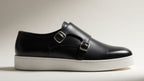 ENVOY BLACK | DOUBLE BUCKLE LEATHER MONK