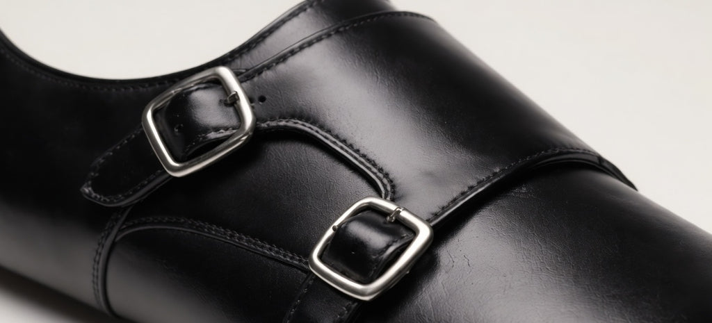 ENVOY BLACK | DOUBLE BUCKLE LEATHER MONK