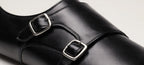 ENVOY BLACK | DOUBLE BUCKLE LEATHER MONK