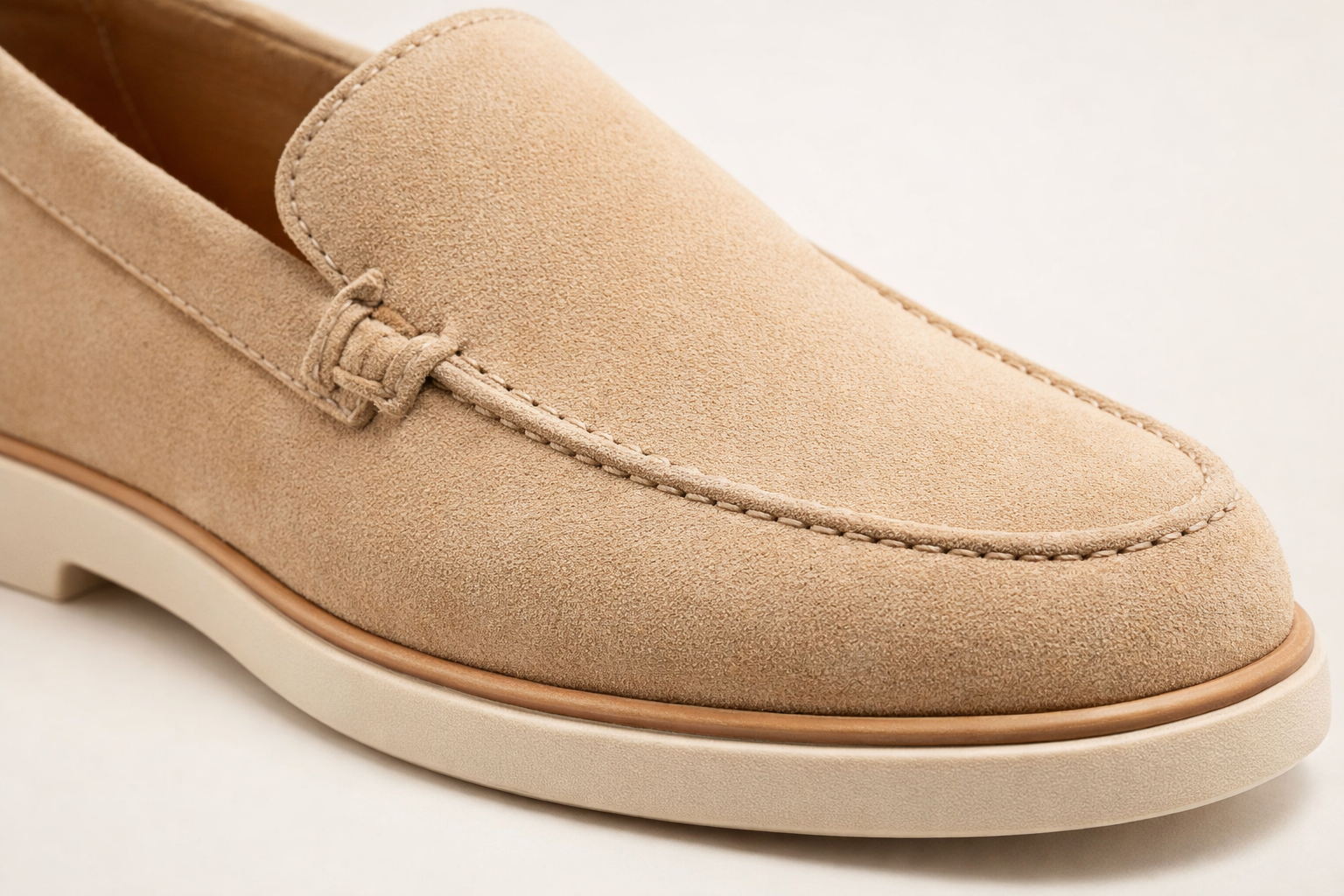 VELA BEIGE | SUEDE LEATHER SLIP ON LOAFER