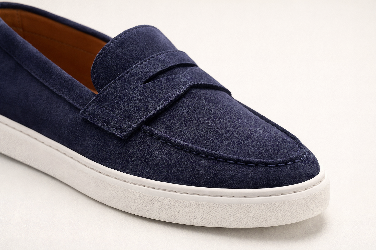 GREZZO NAVY | SUEDE LEATHER SLIP ON LOAFERR