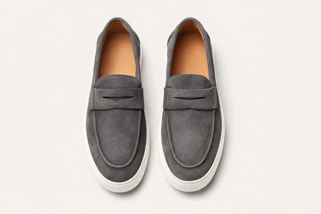 GREZZO CHARCOAL GREY | SUEDE LEATHER SLIP ON LOAFER