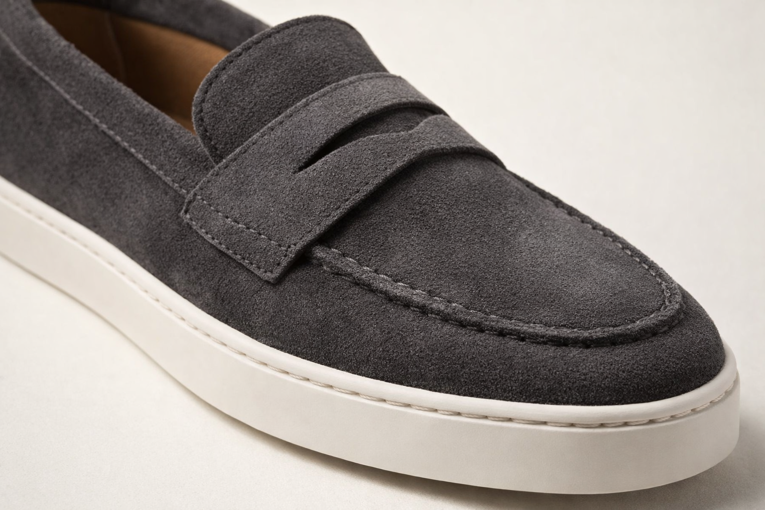 GREZZO CHARCOAL GREY | SUEDE LEATHER SLIP ON LOAFER