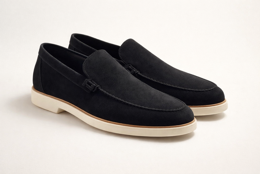 VELA BLACK | SUEDE LEATHER SLIP ON LOAFER