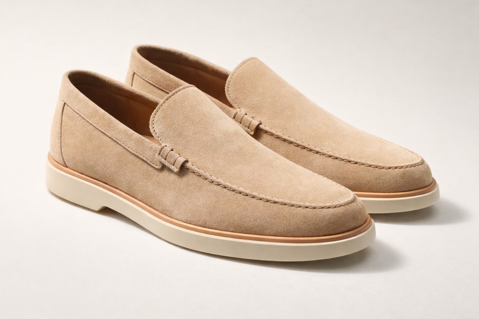 VELA BEIGE | SUEDE LEATHER SLIP ON LOAFER