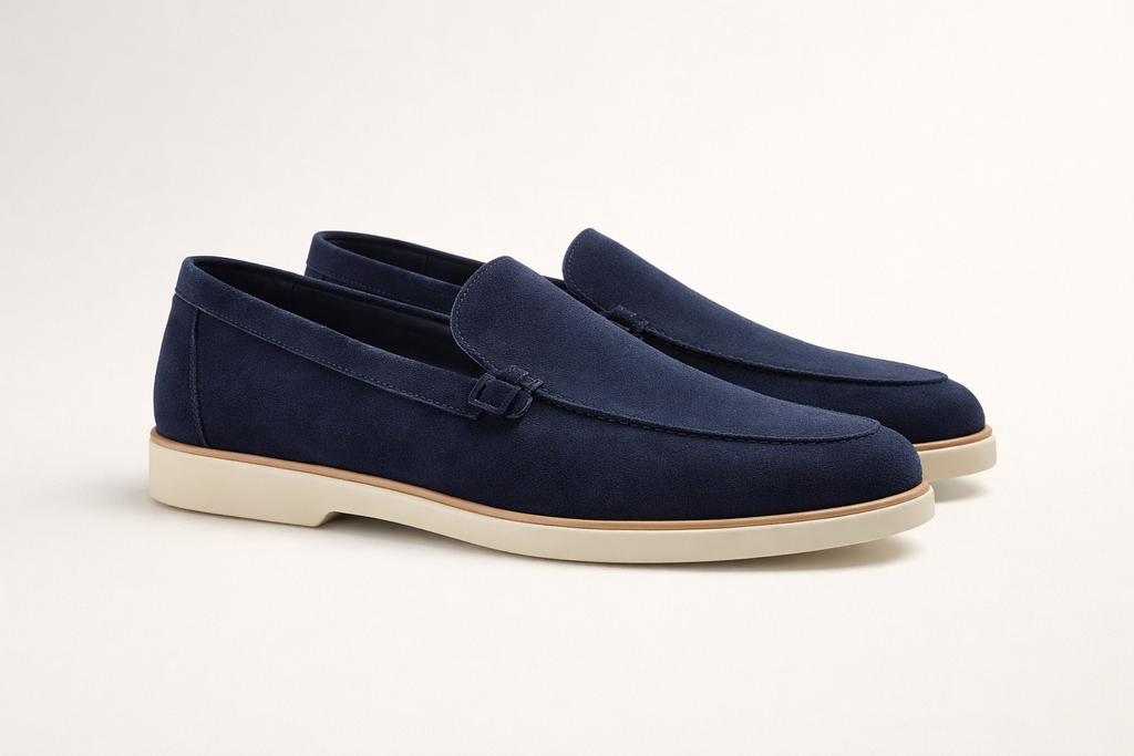 VELA NAVY | SUEDE LEATHER SLIP ON LOAFER