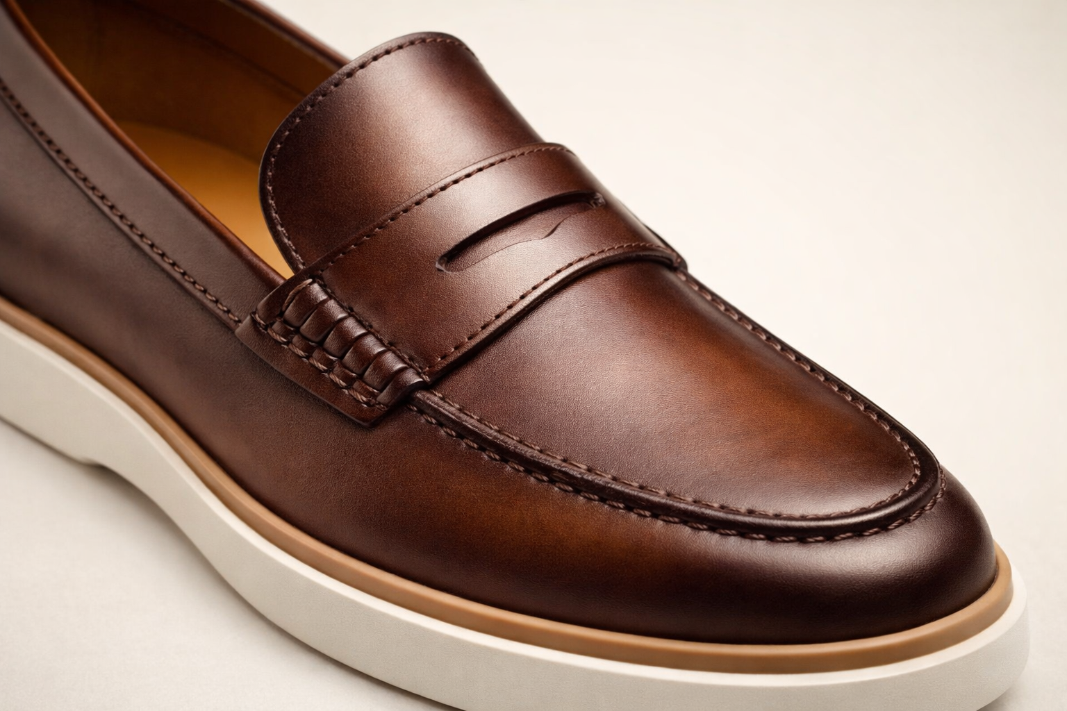 GRANO BROWN | LEATHER SLIP ON LOAFER