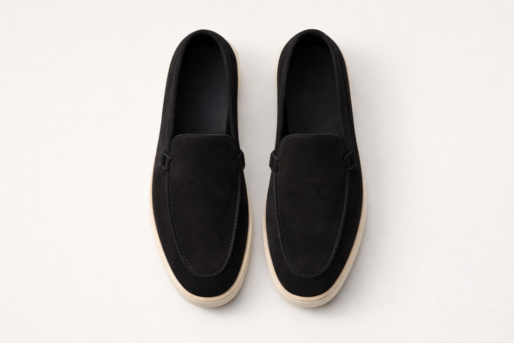 VELA BLACK | SUEDE LEATHER SLIP ON LOAFER