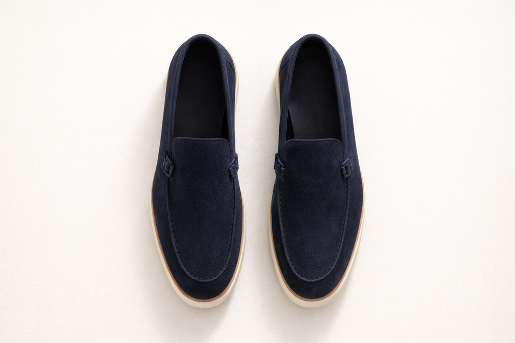 VELA NAVY | SUEDE LEATHER SLIP ON LOAFER