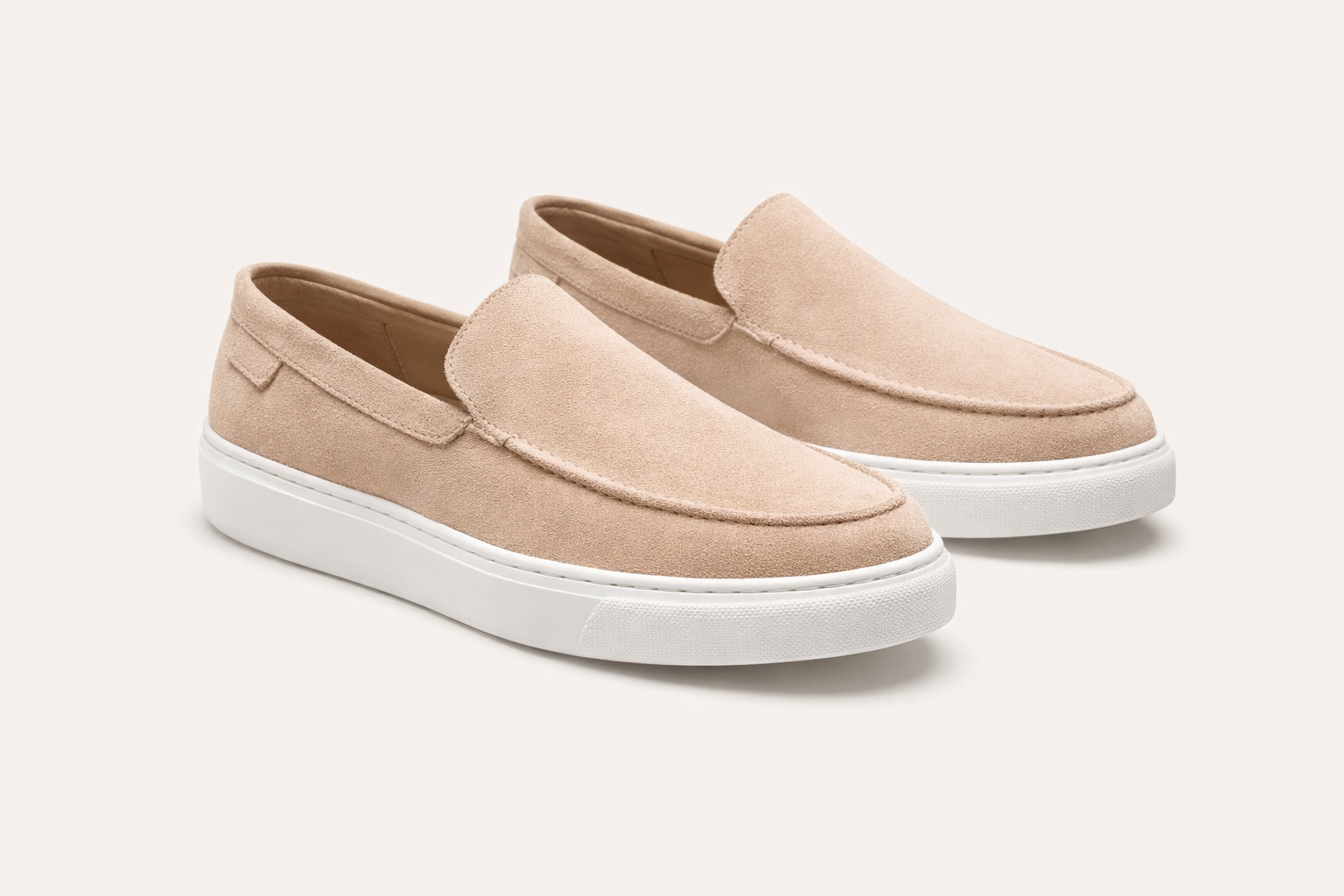 VELATO BEIGE | SUEDE LEATHER SLIP ON LOAFER