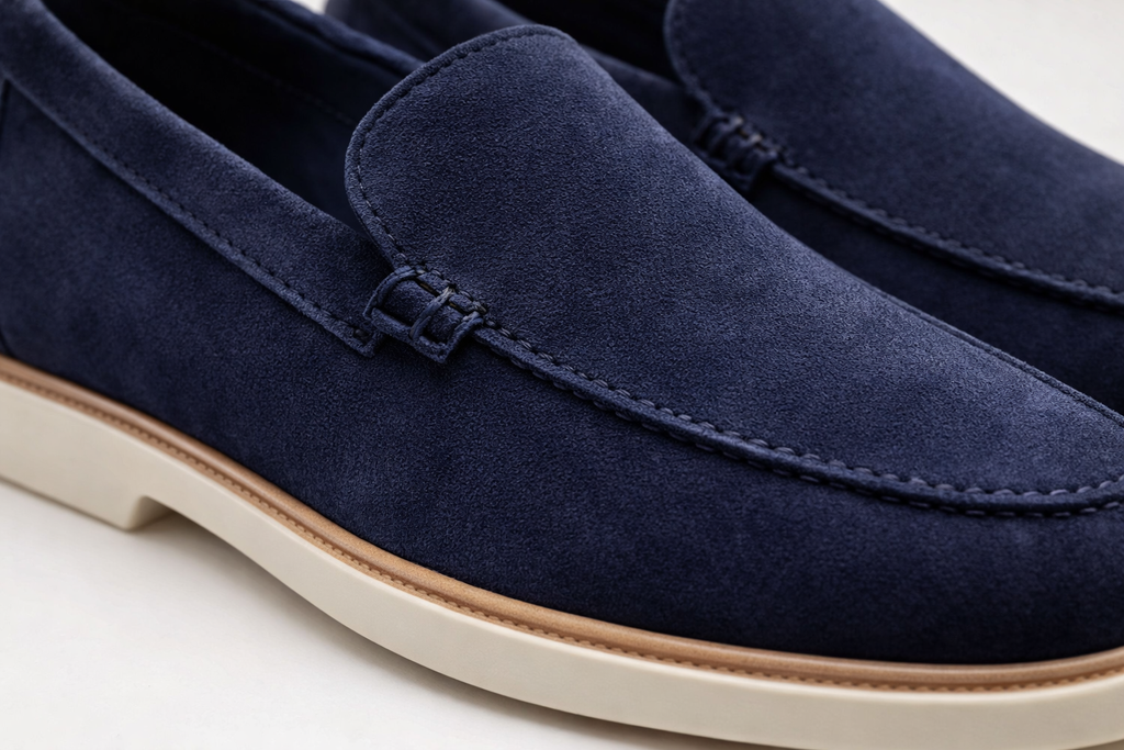 VELA NAVY | SUEDE LEATHER SLIP ON LOAFER