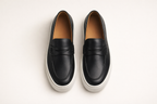 FUSO BLACK / WHITE | LEATHER PENNY LOAFER