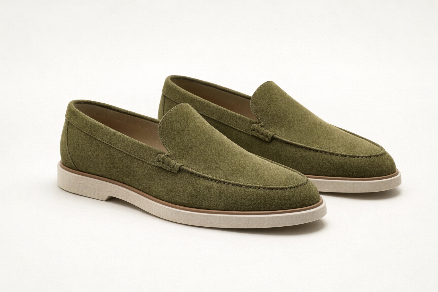 VELA OLIVE | SUEDE LEATHER SLIP ON LOAFER