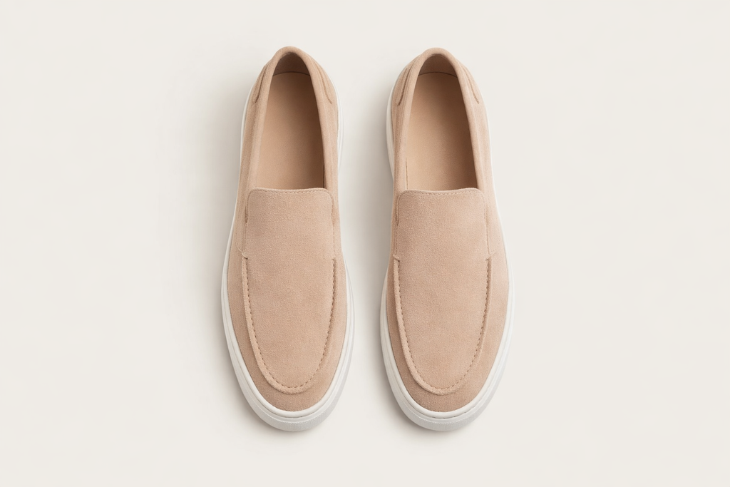 VELATO BEIGE | SUEDE LEATHER SLIP ON LOAFER