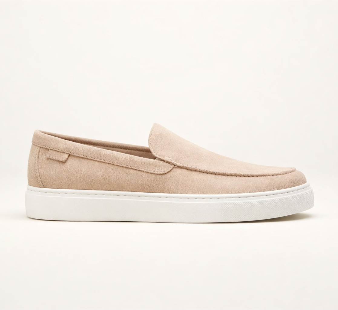 VELATO BEIGE | SUEDE LEATHER SLIP ON LOAFER