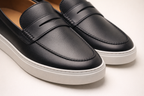 FUSO BLACK / WHITE | LEATHER PENNY LOAFER