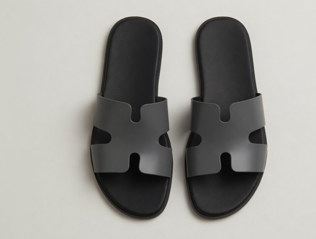 NERO GREY | LEATHER STRAP SANDAL