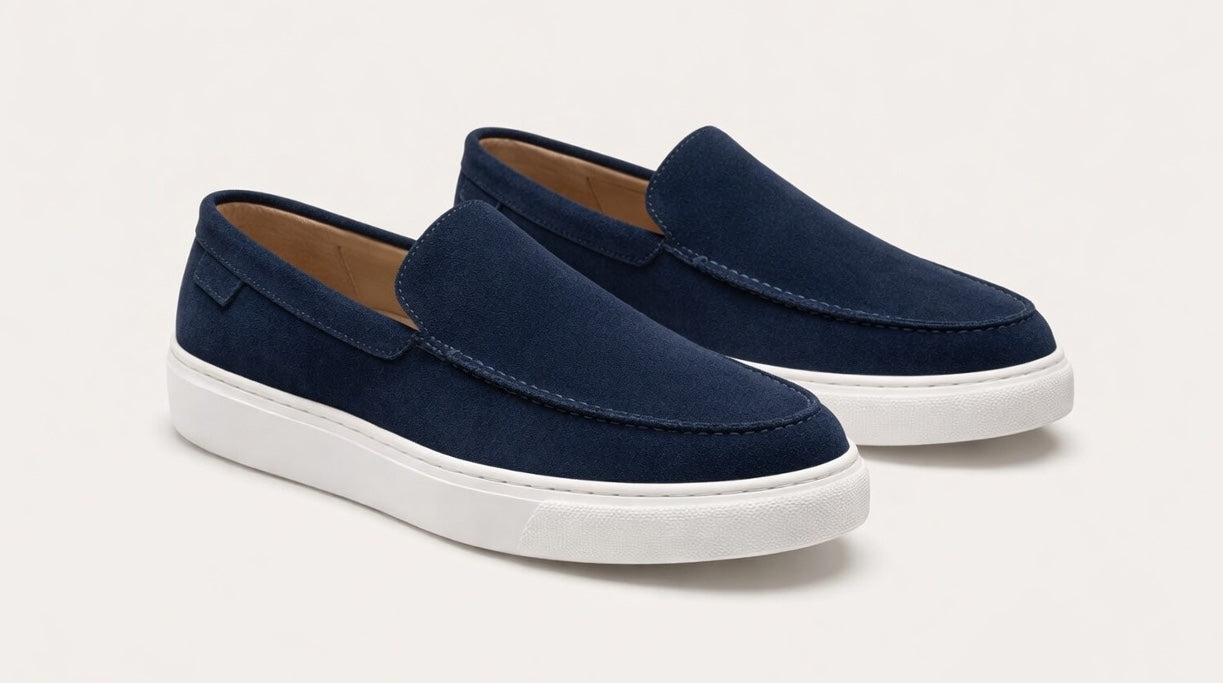 VELATO NAVY | SUEDE LEATHER SLIP ON LOAFER