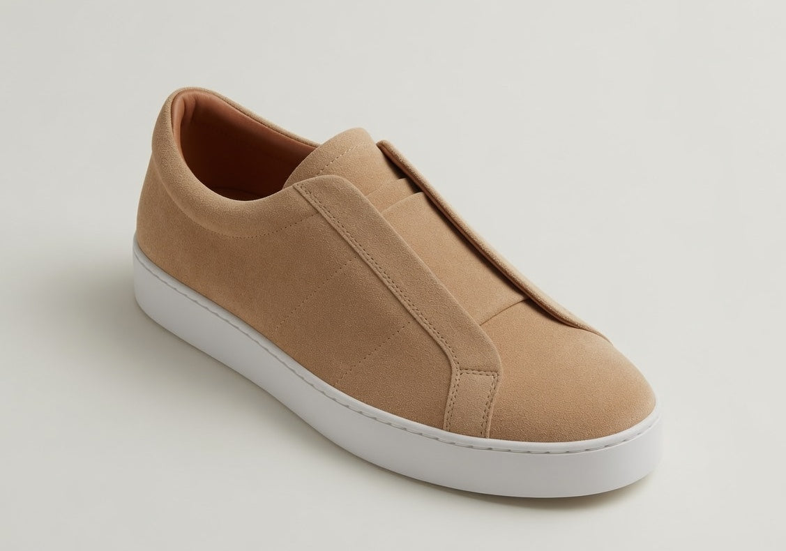 PECKHAM BEIGE | SUEDE LEATHER MID RISE SNEAKER