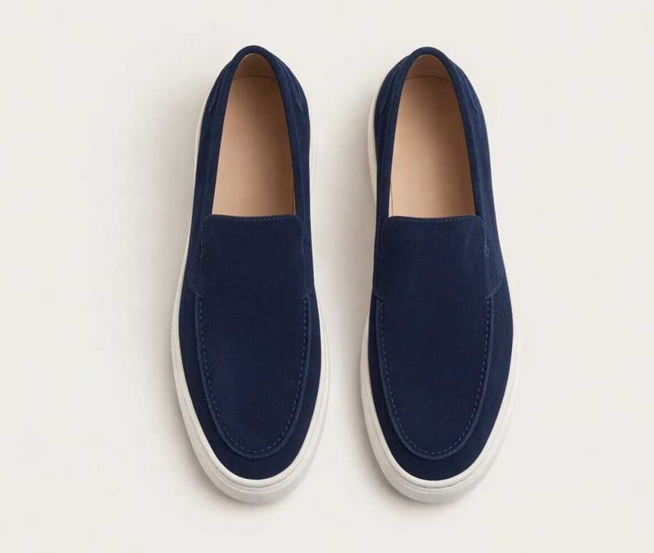 VELATO NAVY | SUEDE LEATHER SLIP ON LOAFER