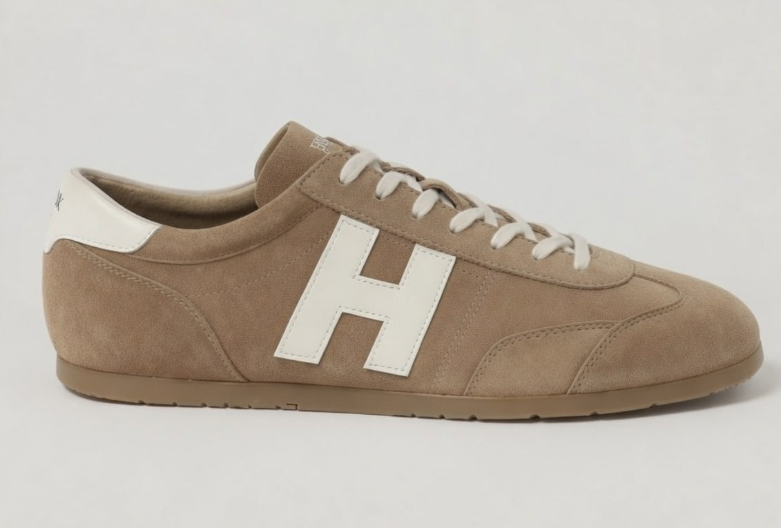 VARSITY BEIGE | SUEDE LEATHER LACEUP TRAINER
