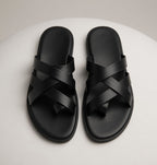 NODO BLACK | LEATHER STRAP SANDAL