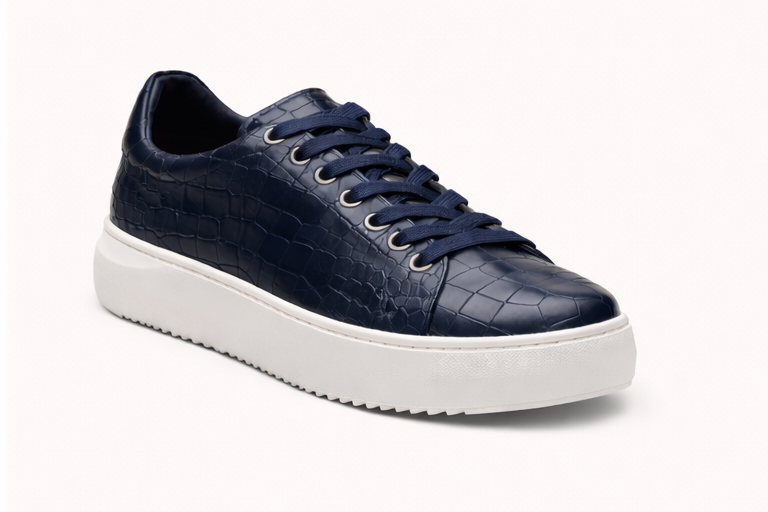 MARE NAVY | CROCO LEATHER SNEAKER