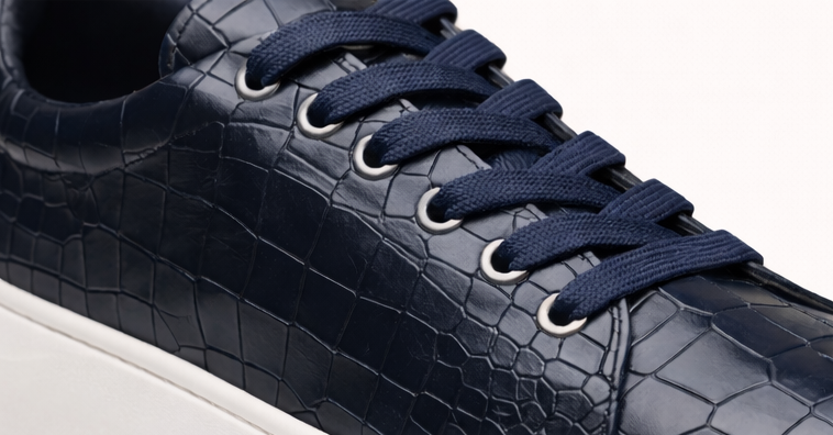 MARE NAVY | CROCO LEATHER SNEAKER