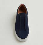 PECKHAM NAVY | SUEDE LEATHER MID RISE SNEAKER