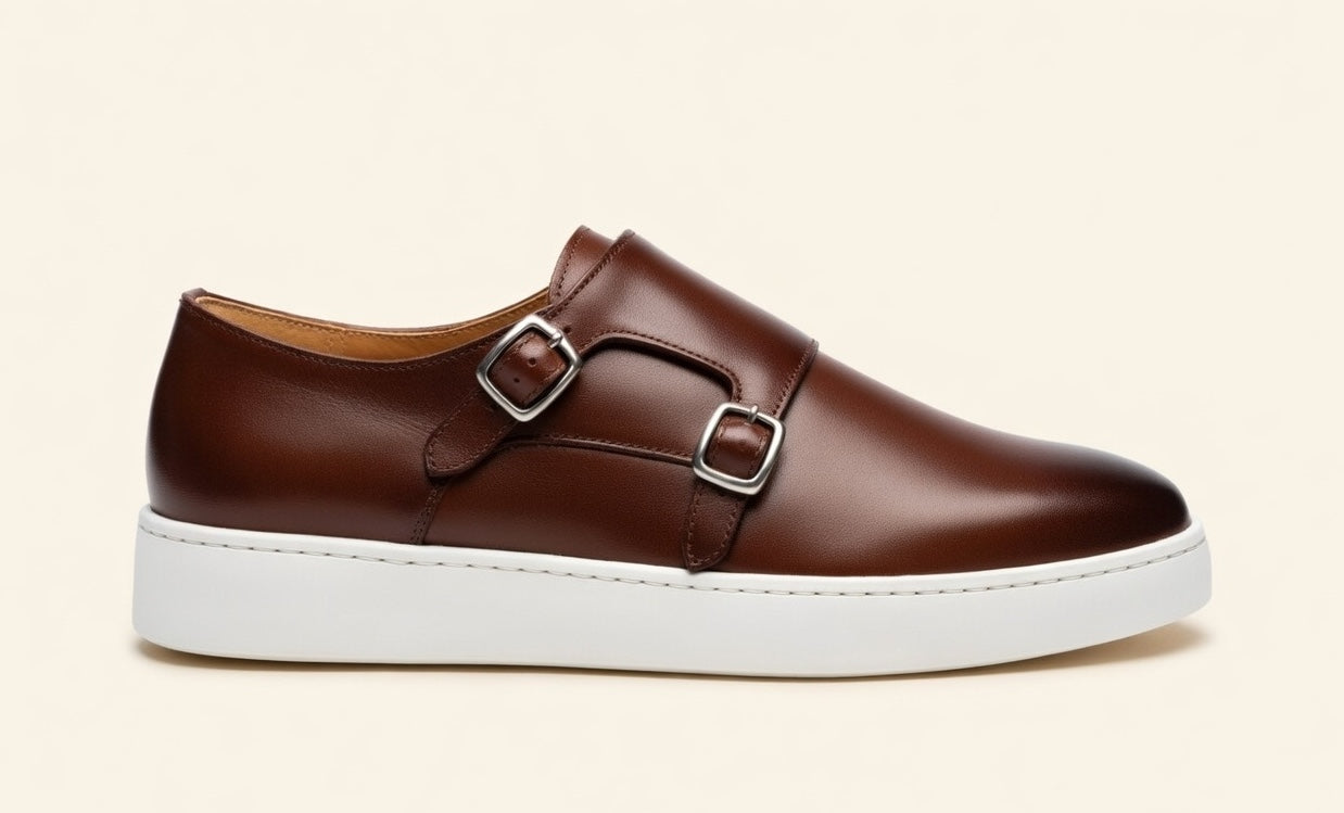 ENVOY BROWN | DOUBLE BUCKLE LEATHER MONK