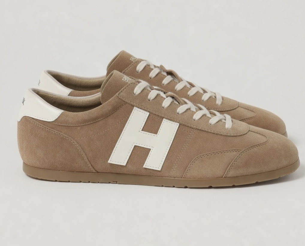 VARSITY BEIGE | SUEDE LEATHER LACEUP TRAINER